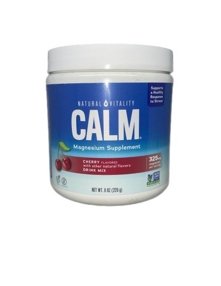 Calm Magnesium Powder, Cherry - 226g | Natural Vitality