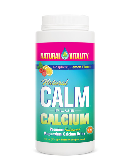 Natural Calm Plus Calcium, Raspberry Lemon - 454g | Natural Vitality