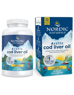 Arctic Cod Liver Oil, 750mg Lemon - 180 softgels | Nordic...