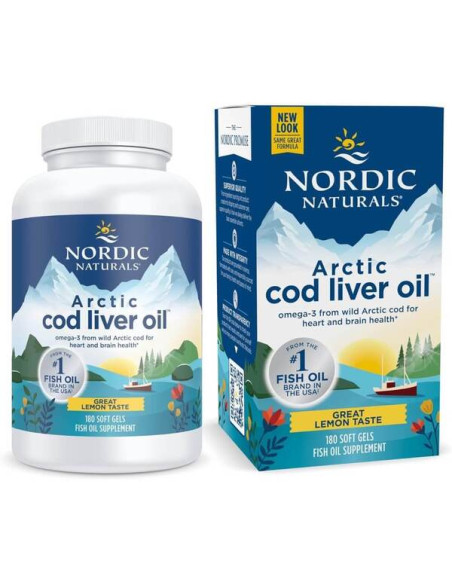 Arctic Cod Liver Oil, 750mg Lemon (EAN 768990891304) - 180 softgels | Nordic Naturals