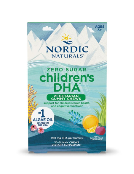 Children's DHA Vegetarian Gummy Chews, 250mg Passion Fruit Lemon - 30 gummies | Nordic Naturals