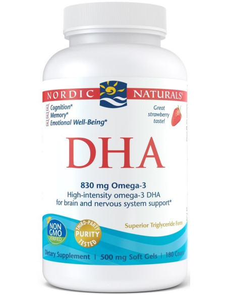 DHA, 830mg Strawberry - 180 softgels | Nordic Naturals
