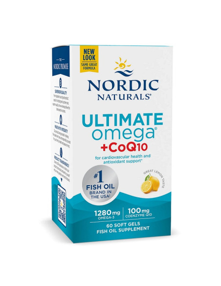 Ultimate Omega + CoQ10, 1280mg Lemon (EAN 768990018909) - 60 softgels | Nordic Naturals