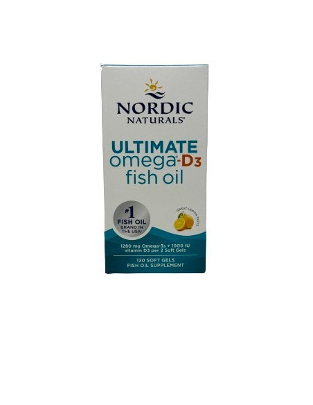 Ultimate Omega-D3 Fish Oil, 1280mg Lemon - 120 softgels | Nordic Naturals