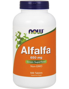 Alfalfa, 650mg - 500 tablets | NOW Foods