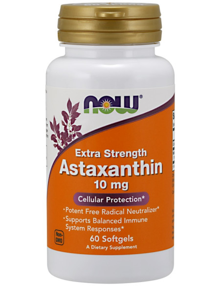 Astaxanthin Extra Strength, 10mg - 60 softgels | NOW Foods