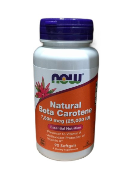 Beta Carotene Natural, 7 500 mcg (25 000 IU) - 90 softgels | NOW Foods