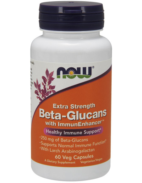 Beta-Glucans with ImmunEnhancer, Extra Strength - 60 vcaps | NOW Foods