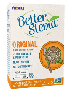 Better Stevia Packets, Original - 100 packets | NOW Foods