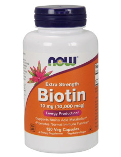 Biotin, 10mg Extra Strength - 120 vcaps | NOW Foods