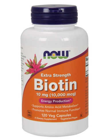 Biotin, 10mg Extra Strength - 120 vcaps | NOW...