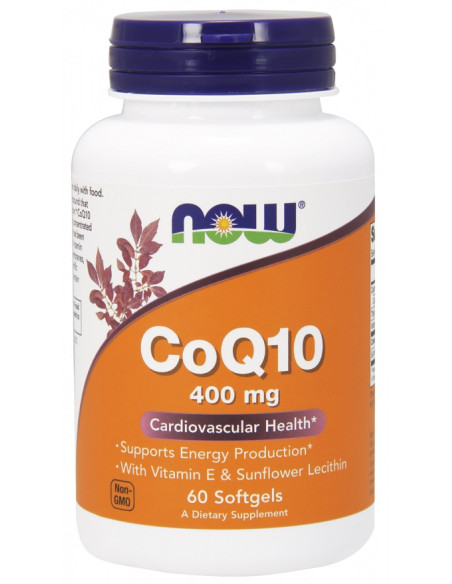 CoQ10 with Lecithin & Vitamin E, 400mg - 60 softgels | NOW Foods