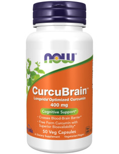 CurcuBrain, 400mg - 50 vcaps | NOW Foods