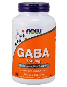 GABA, 750mg - 200 vcaps | NOW Foods