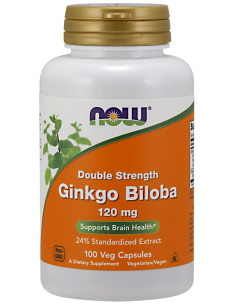 Ginkgo Biloba Double Strength, 120mg - 100 vcaps | NOW Foods