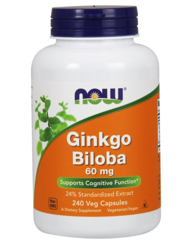 Ginkgo Biloba, 60mg - 240 vcaps | NOW Foods