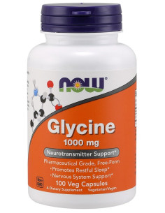 Glycine, 1000mg - 100 vcaps | NOW Foods