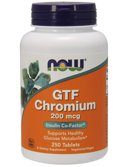 GTF Chromium, 200mcg - 250 tablets | NOW Foods