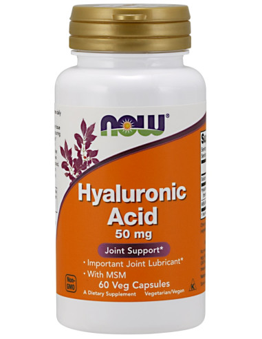 Hyaluronic Acid with MSM, 50mg - 60 vcaps | NOW...