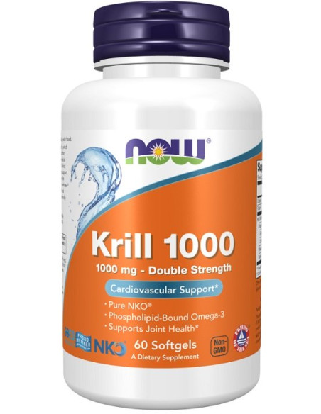 Krill Oil, 1000mg Double Strength - 60 softgels | NOW Foods