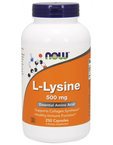 L-Lysine, 500mg - 250 vcaps | NOW Foods