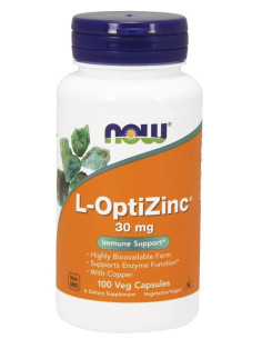 L-OptiZinc, 30mg - 100 vcaps | NOW Foods