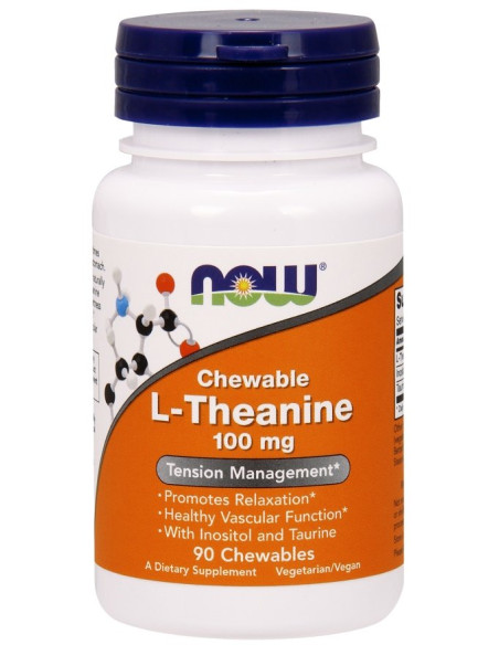 L-Theanine with Inositol and Taurine, 100mg - 90 chewables | NOW Foods