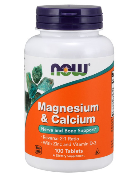 Magnesium & Calcium with Zinc and Vitamin D3 - 100 tablets | NOW Foods