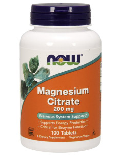 Magnesium Citrate, 200mg - 100 tablets | NOW Foods