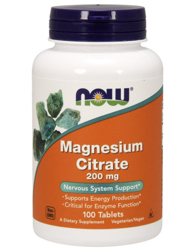 Magnesium Citrate, 200mg - 100 tablets | NOW Foods