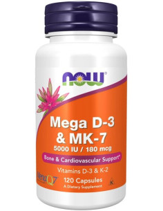 Mega D-3 & MK-7 - 120 caps | NOW Foods