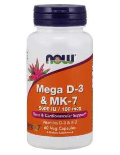 Mega D-3 & MK-7 - 60 vcaps | NOW Foods