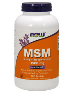 MSM Methylsulphonylmethane, 1500mg - 200 tabs | NOW Foods