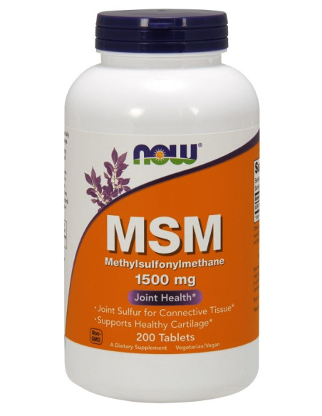 MSM Methylsulphonylmethane, 1500mg - 200 tabs | NOW Foods