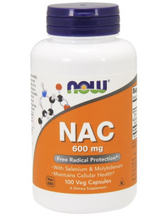 NAC with Selenium & Molybdenum, 600mg - 100 vcaps | NOW...
