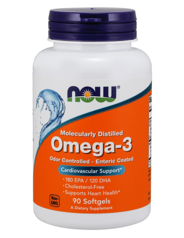 Omega-3 Enteric Coated - 90 softgels | NOW Foods