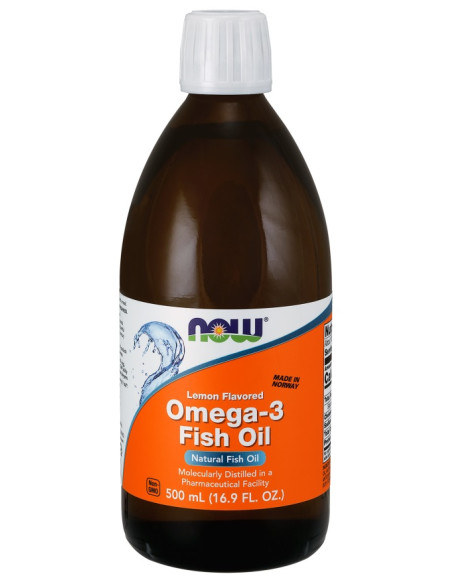 Omega-3 Fish Oil Liquid, Lemon - 500 ml. | NOW Foods