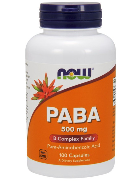 PABA, 500mg - 100 caps | NOW Foods