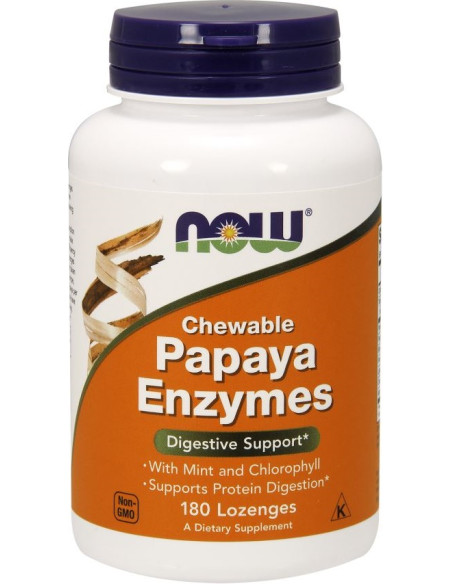 Papaya Enzyme, Chewable - 180 lozenges | NOW Foods
