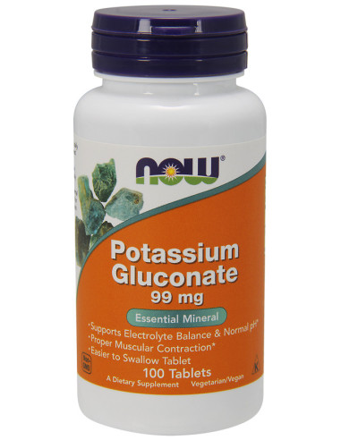 Potassium Gluconate, 99mg - 100 tablets | NOW...