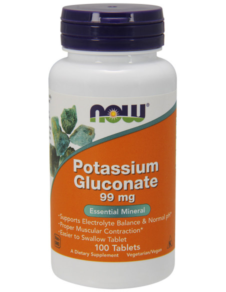 Potassium Gluconate, 99mg - 100 tablets | NOW Foods