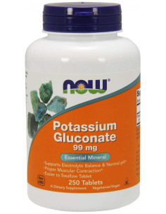 Potassium Gluconate, 99mg - 250 tablets | NOW Foods