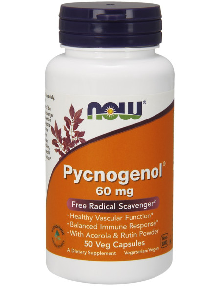 Pycnogenol with Acerola & Rutin Powder, 60mg - 50 vcaps | NOW Foods