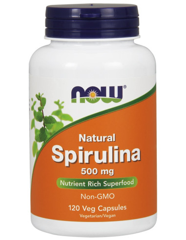 Spirulina - Natural, 500mg - 120 vcaps | NOW Foods