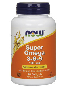 Super Omega 3-6-9, 1200mg - 90 softgels | NOW Foods