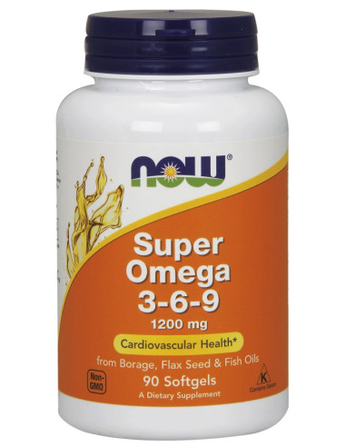 Super Omega 3-6-9, 1200mg - 90 softgels | NOW...