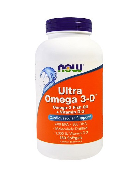Ultra Omega 3-D with Vitamin D-3 - 180 softgels | NOW Foods