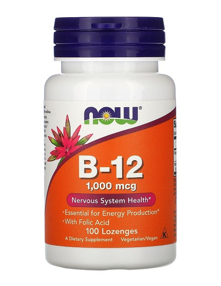 Vitamin B-12, 1000mcg - 100 lozenges | NOW Foods