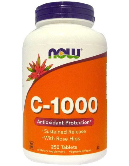 Vitamin C-1000 with Rose Hips - Sustained Release - 250 tablets | NOW Foods