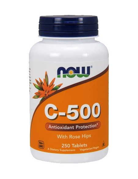 Vitamin C-500 with Rose Hips - 250 tablets | NOW Foods